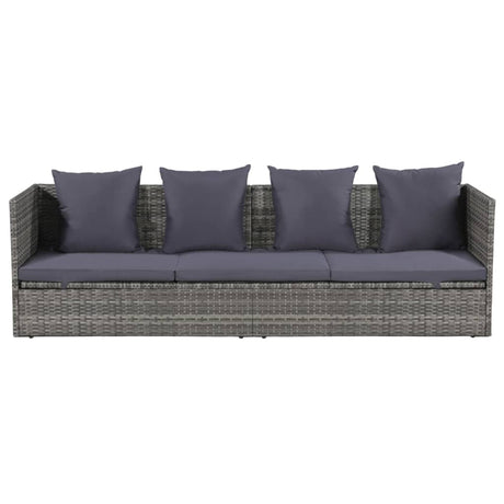 Lettino da Giardino Grigio 200x60 cm in Polyrattan