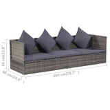 Lettino da Giardino Grigio 200x60 cm in Polyrattan