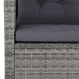 Set Divani da Giardino 6 pz con Cuscini in Polyrattan Grigio