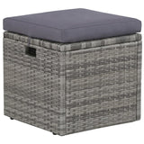 Set Divani da Giardino 6 pz con Cuscini in Polyrattan Grigio