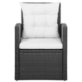 Set Divani da Giardino 5 pz con Cuscini in Polyrattan Nero