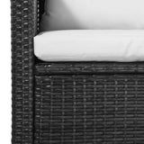 Set Divani da Giardino 5 pz con Cuscini in Polyrattan Nero