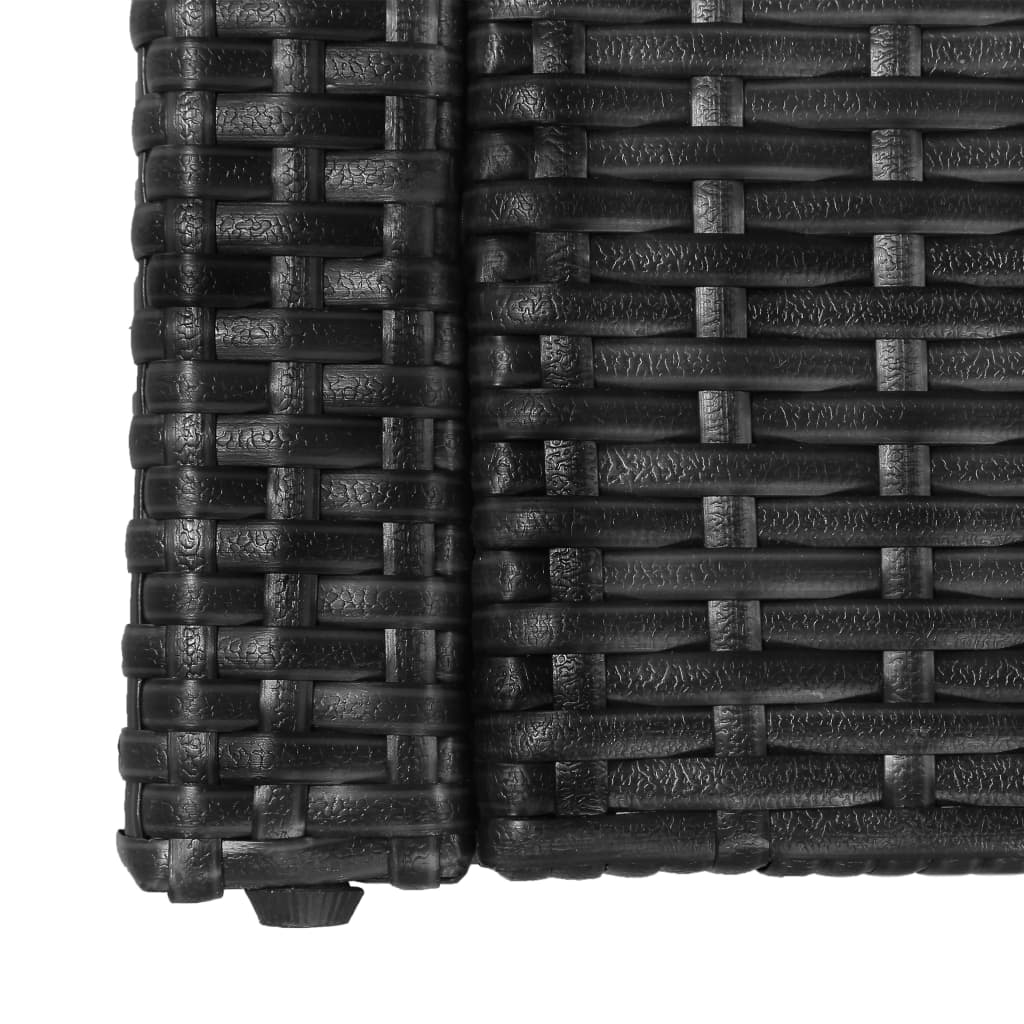 Set Divani da Giardino 5 pz con Cuscini in Polyrattan Nero