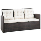 Set Divani da Giardino 5 pz con Cuscini in Polyrattan Marrone