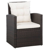 Set Divani da Giardino 5 pz con Cuscini in Polyrattan Marrone