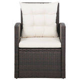 Set Divani da Giardino 5 pz con Cuscini in Polyrattan Marrone