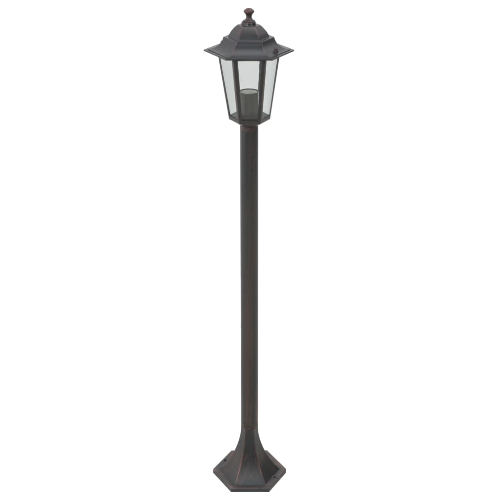 Lampioni da Giardino 6pz E27 110 cm Alluminio Bronzo