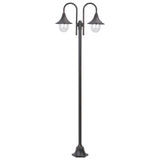 Lampione da Giardino E27 220 cm in Alluminio 2 Lampade Bronzo