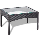 Set Divani da Giardino 4 pz con Cuscini in Polyrattan Nero