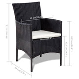 Set Divani da Giardino 4 pz con Cuscini in Polyrattan Nero