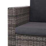 Set Divani da Giardino 2 pz con Cuscini in Polyrattan Grigio