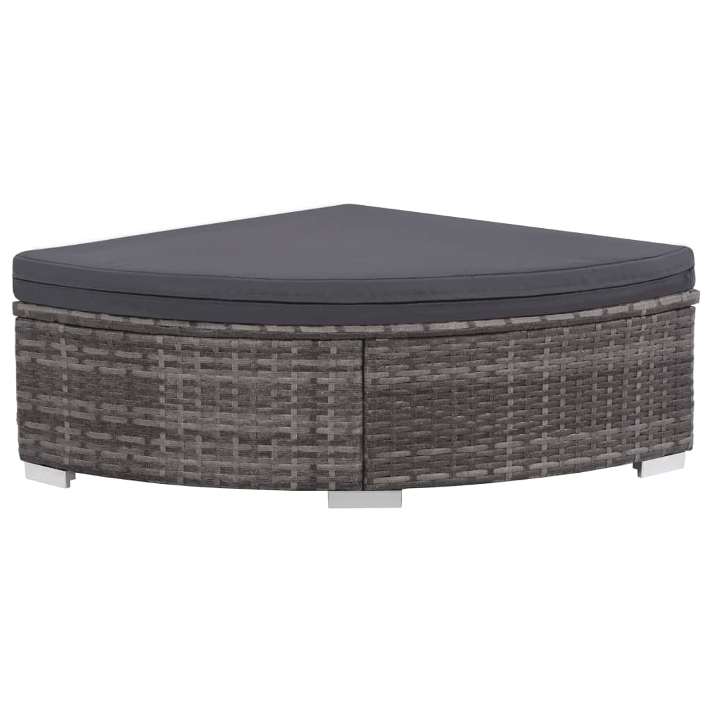 Set Divani da Giardino 6 pz con Cuscini in Polyrattan Grigio