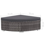 Set Divani da Giardino 6 pz con Cuscini in Polyrattan Grigio