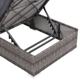 Set Divani da Giardino 3 pz con Cuscini in Polyrattan Grigio