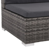 Set Divani da Giardino 8 pz con Cuscini in Polyrattan Grigio