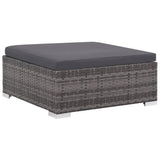 Set Divani da Giardino 6 pz con Cuscini in Polyrattan Grigio