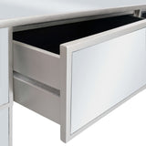 Tavolo Consolle in MDF e Vetro Specchiato 106,5x38x76,5 cm