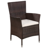 Set da Bistro 3 pz in Polyrattan Marrone