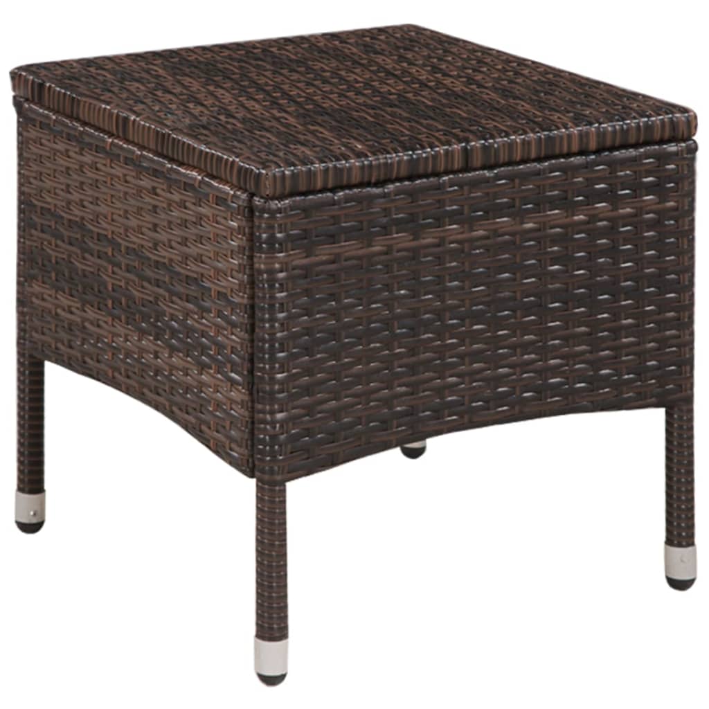 Set da Bistro 3 pz in Polyrattan Marrone