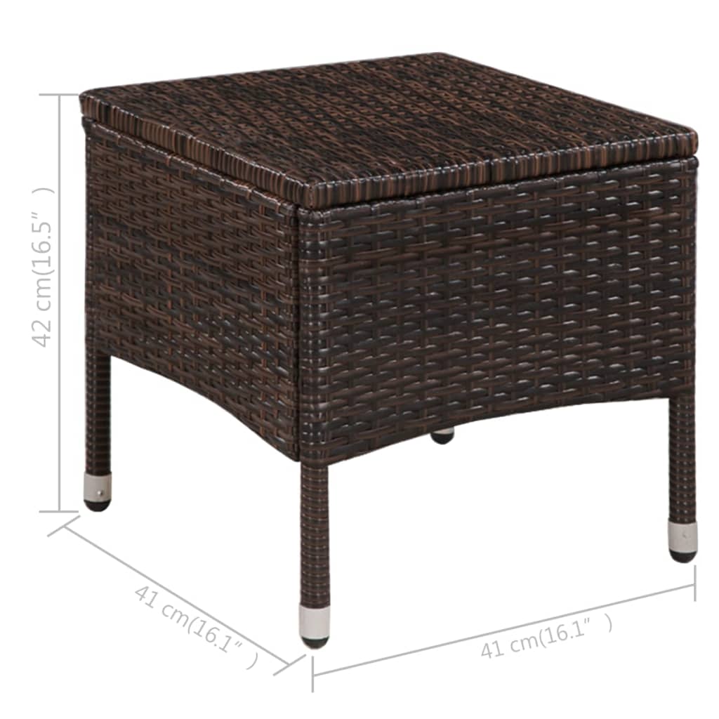 Set da Bistro 3 pz in Polyrattan Marrone