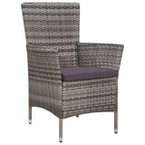 Set da Bistrot 3 pz in Polyrattan Grigio