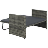 Set Divani da Giardino 2 pz con Cuscini in Polyrattan Grigio