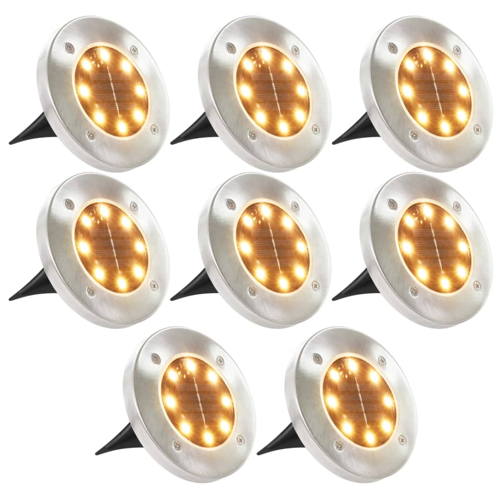 Lampade Solari da Terra 8 pz Luci a LED Bianco Caldo