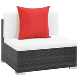 Set Divani da Giardino 7 pz con Cuscini in Polyrattan Nero