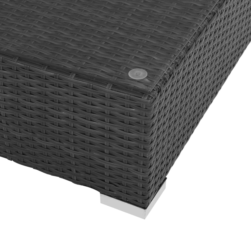 Set Divani da Giardino 7 pz con Cuscini in Polyrattan Nero