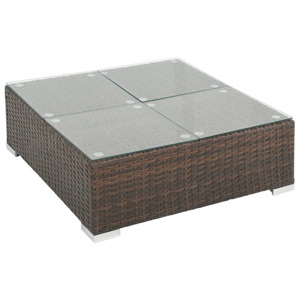 Set Divani da Giardino 6 pz con Cuscini in Polyrattan Marrone