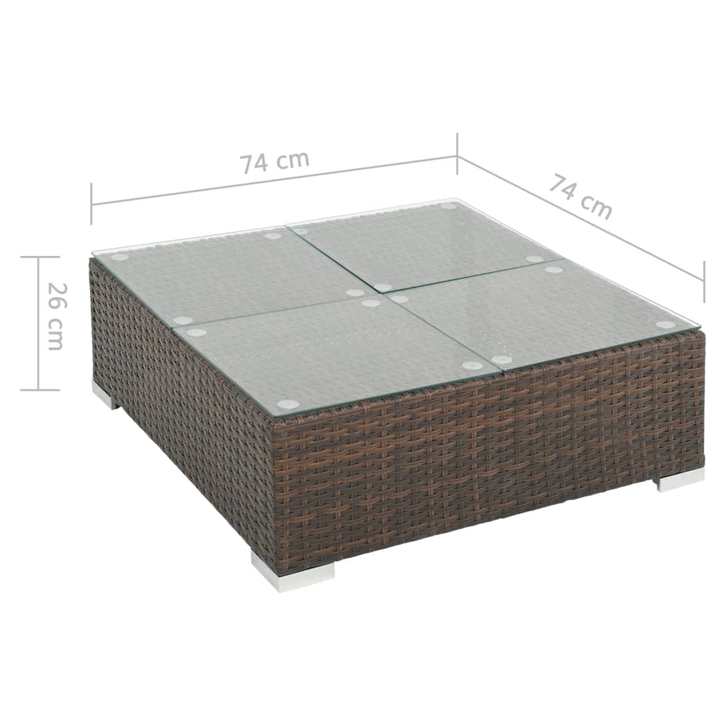 Set Divani da Giardino 6 pz con Cuscini in Polyrattan Marrone