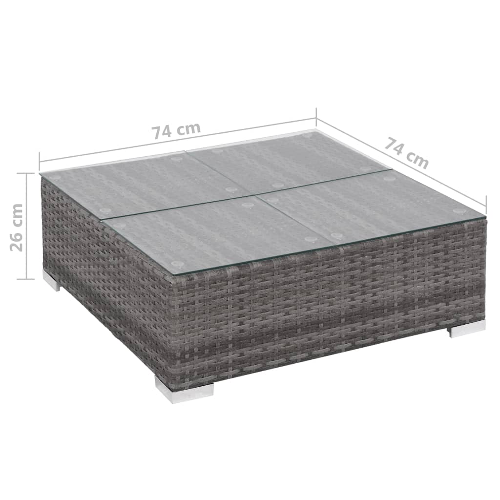 Set Divani da Giardino 6 pz con Cuscini in Polyrattan Grigio