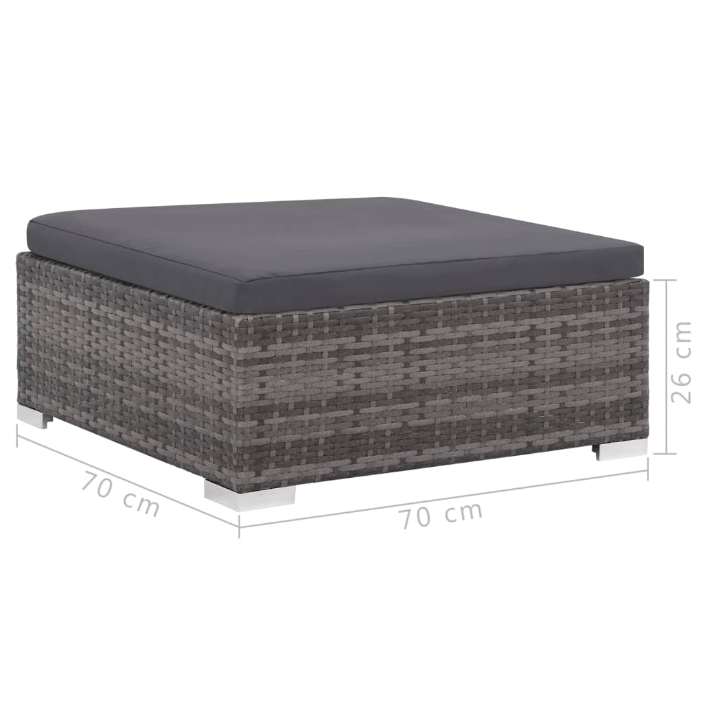 Set Divani da Giardino 6 pz con Cuscini in Polyrattan Grigio