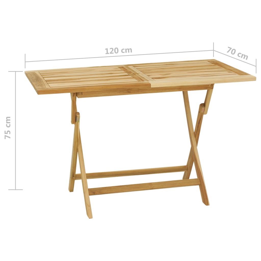 Set da Pranzo per Esterni 5 pz in Legno Massello di Teak