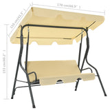 Panchina a Dondolo da Giardino Bianco Crema 170x110x153 cm