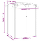 Pergola da Giardino Legno di Pino Impregnato 180x197x210 cm