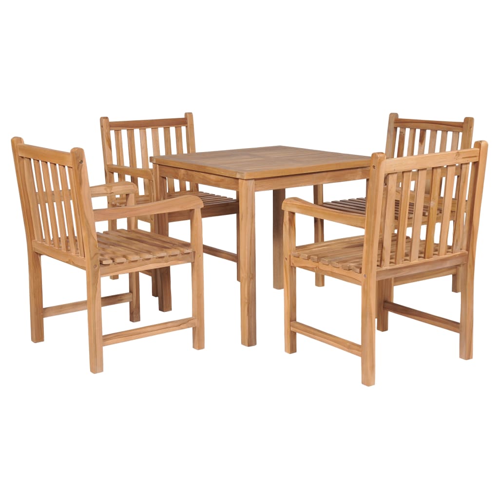 Set da Pranzo per Esterni 5 pz Legno Massello di Teak