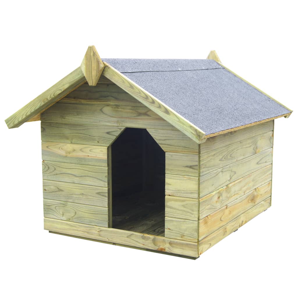 Outdoor Dog Kennel with Opening Roof in Impregnated Pine