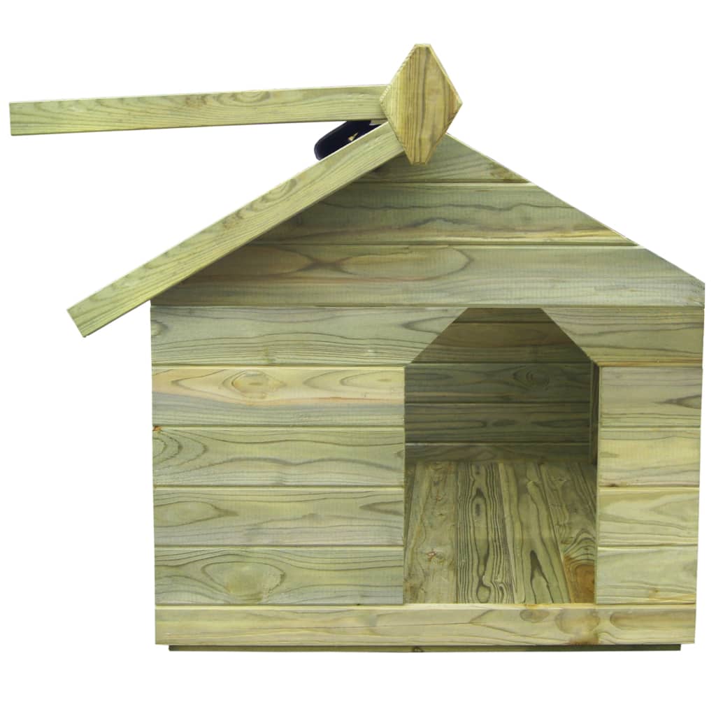 Outdoor Dog Kennel with Opening Roof in Impregnated Pine