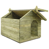 Outdoor Dog Kennel with Opening Roof in Impregnated Pine