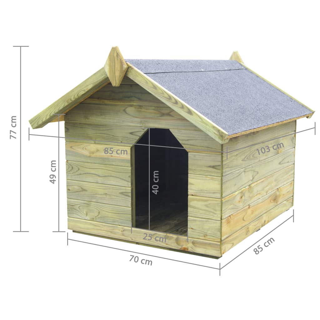 Outdoor Dog Kennel with Opening Roof in Impregnated Pine