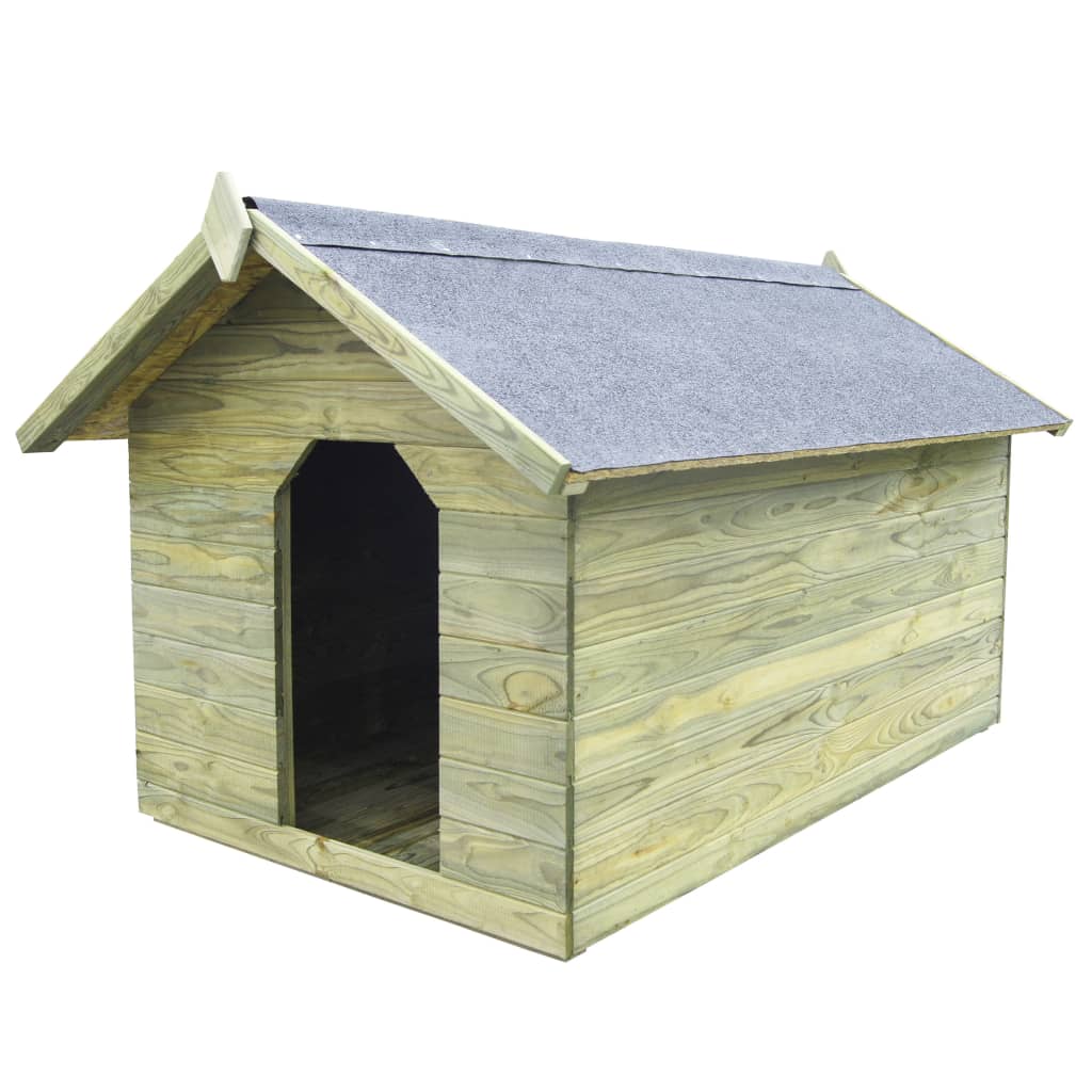 Outdoor Dog Kennel with Opening Roof in Impregnated Pine