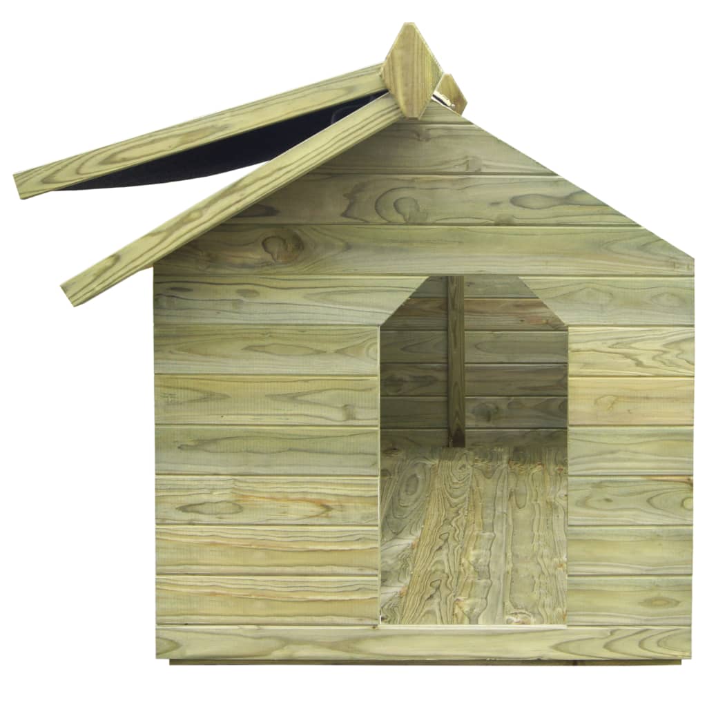 Outdoor Dog Kennel with Opening Roof in Impregnated Pine