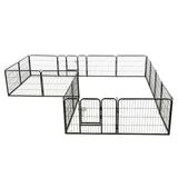 Box per Cani con 16 Pannelli in Acciaio 60x80 cm Nero