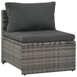 Set Divani da Giardino 6 pz con Cuscini in Polyrattan Grigio