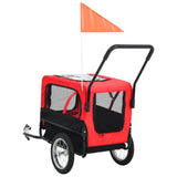 Pet Trailer and Stroller 2in1 Red and Black