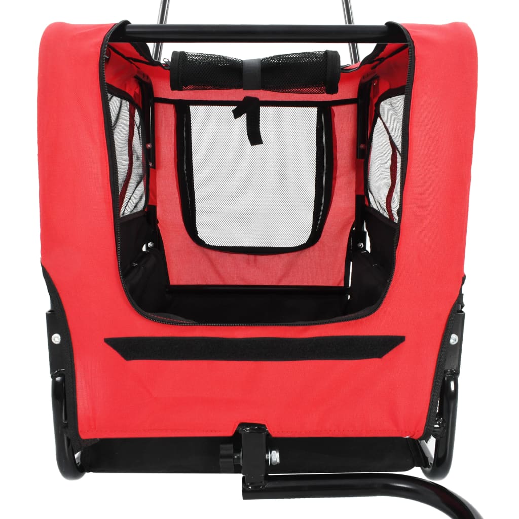 Pet Trailer and Stroller 2in1 Red and Black