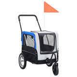 Pet Trailer and Stroller 2in1 Gray and Blue