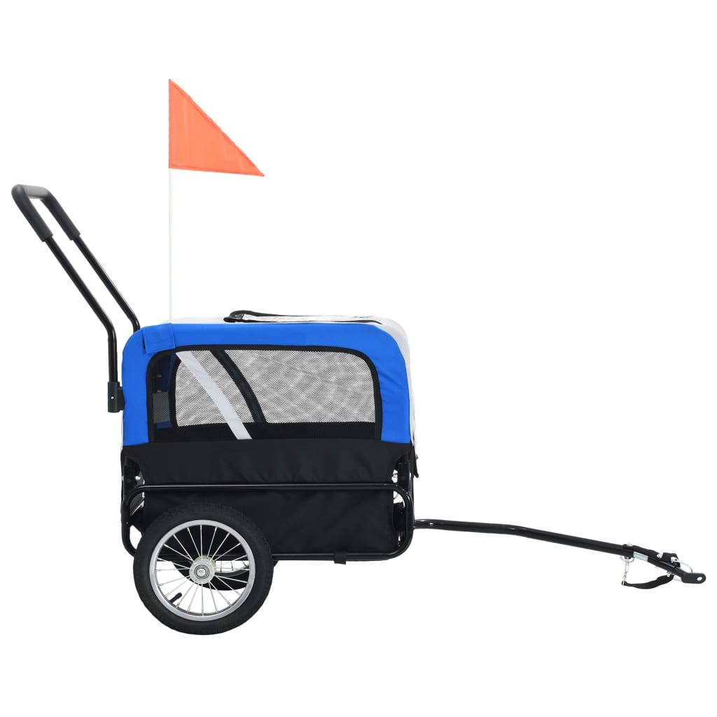 Pet Trailer and Stroller 2in1 Gray and Blue