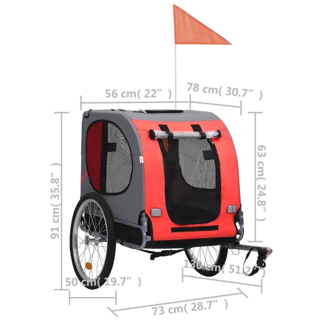 Red and Black Pet Bike Trailer